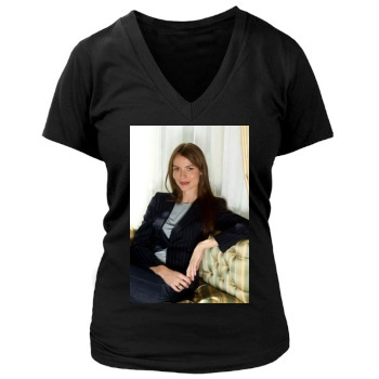 Saffron Burrows Women's Deep V-Neck TShirt