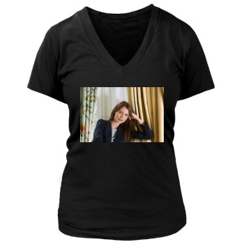 Saffron Burrows Women's Deep V-Neck TShirt