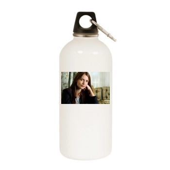 Saffron Burrows White Water Bottle With Carabiner