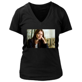 Saffron Burrows Women's Deep V-Neck TShirt