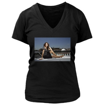 Saffron Burrows Women's Deep V-Neck TShirt