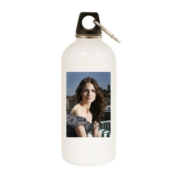 Saffron Burrows White Water Bottle With Carabiner