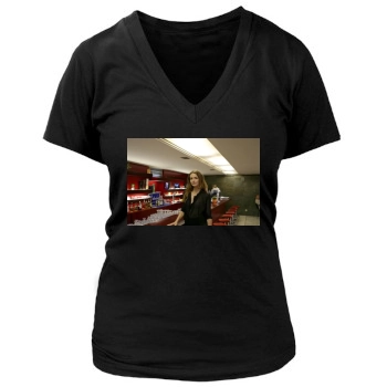 Saffron Burrows Women's Deep V-Neck TShirt