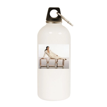 Salma Hayek White Water Bottle With Carabiner