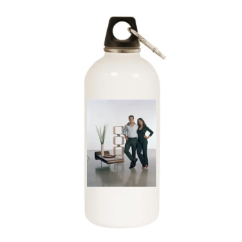 Salma Hayek White Water Bottle With Carabiner