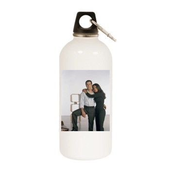 Salma Hayek White Water Bottle With Carabiner