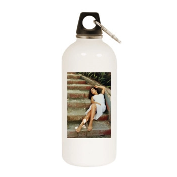 Salma Hayek White Water Bottle With Carabiner