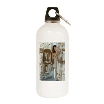 Salma Hayek White Water Bottle With Carabiner