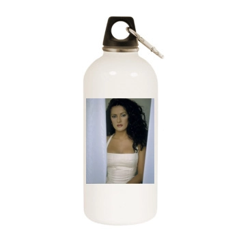 Salma Hayek White Water Bottle With Carabiner