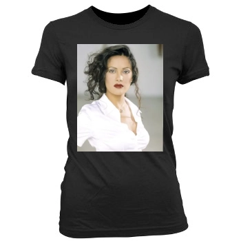 Salma Hayek Women's Junior Cut Crewneck T-Shirt