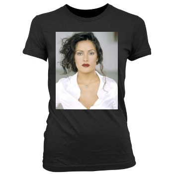 Salma Hayek Women's Junior Cut Crewneck T-Shirt