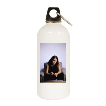 Salma Hayek White Water Bottle With Carabiner