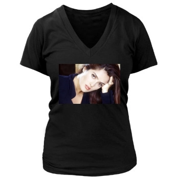 Salma Hayek Women's Deep V-Neck TShirt