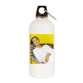 Salma Hayek White Water Bottle With Carabiner