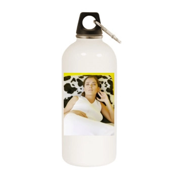 Salma Hayek White Water Bottle With Carabiner