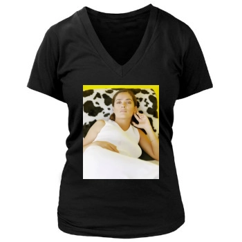 Salma Hayek Women's Deep V-Neck TShirt