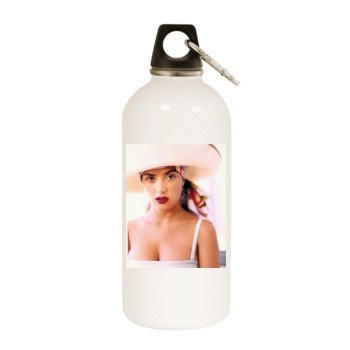 Salma Hayek White Water Bottle With Carabiner