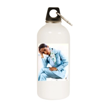 Salma Hayek White Water Bottle With Carabiner