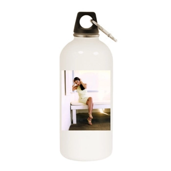 Salma Hayek White Water Bottle With Carabiner