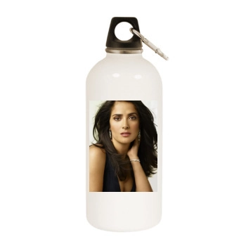 Salma Hayek White Water Bottle With Carabiner