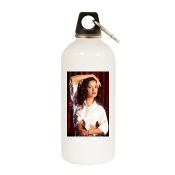 Salma Hayek White Water Bottle With Carabiner