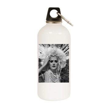 Salma Hayek White Water Bottle With Carabiner