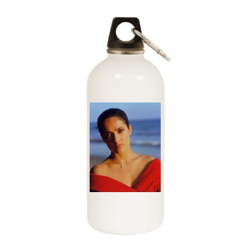 Salma Hayek White Water Bottle With Carabiner