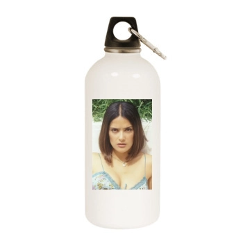 Salma Hayek White Water Bottle With Carabiner