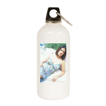 Salma Hayek White Water Bottle With Carabiner