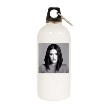 Salma Hayek White Water Bottle With Carabiner