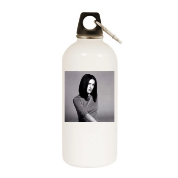 Salma Hayek White Water Bottle With Carabiner