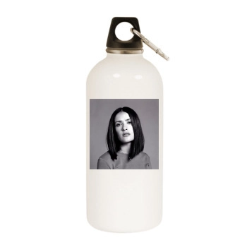 Salma Hayek White Water Bottle With Carabiner