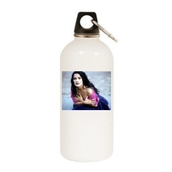 Salma Hayek White Water Bottle With Carabiner