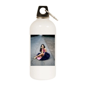 Salma Hayek White Water Bottle With Carabiner