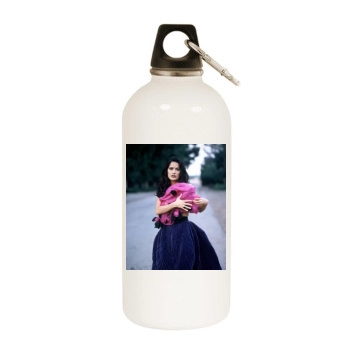 Salma Hayek White Water Bottle With Carabiner