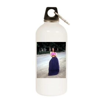 Salma Hayek White Water Bottle With Carabiner