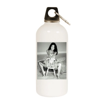 Salma Hayek White Water Bottle With Carabiner