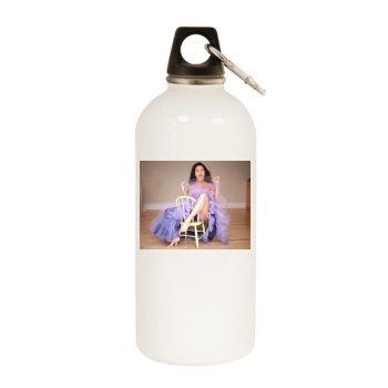 Salma Hayek White Water Bottle With Carabiner