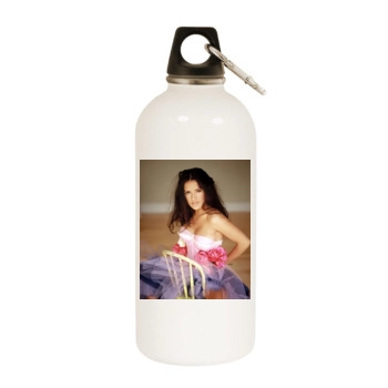 Salma Hayek White Water Bottle With Carabiner