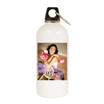 Salma Hayek White Water Bottle With Carabiner