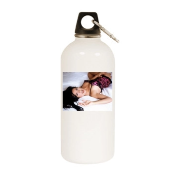 Salma Hayek White Water Bottle With Carabiner