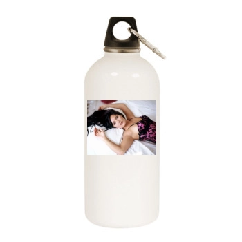 Salma Hayek White Water Bottle With Carabiner