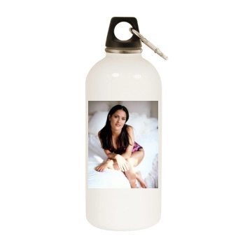 Salma Hayek White Water Bottle With Carabiner