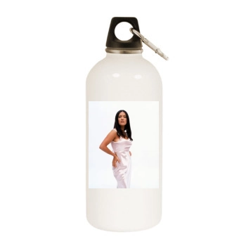 Salma Hayek White Water Bottle With Carabiner