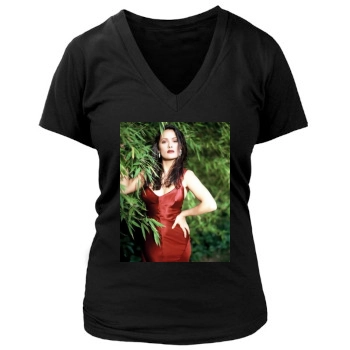 Salma Hayek Women's Deep V-Neck TShirt