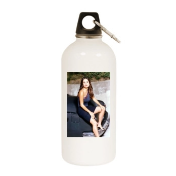 Salma Hayek White Water Bottle With Carabiner