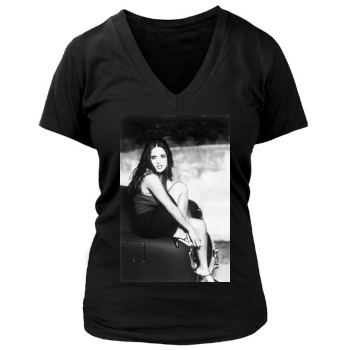 Salma Hayek Women's Deep V-Neck TShirt