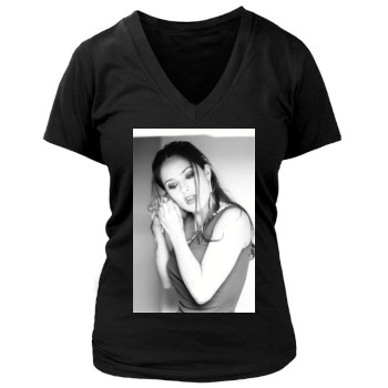 Salma Hayek Women's Deep V-Neck TShirt