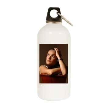 Salma Hayek White Water Bottle With Carabiner