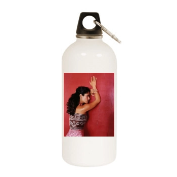 Salma Hayek White Water Bottle With Carabiner